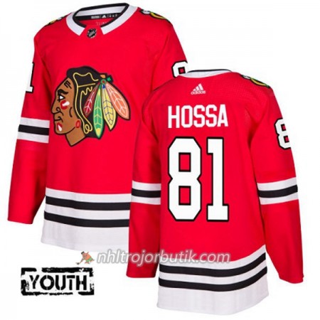 Barn Ishockey Chicago Blackhawks Tröja Marian Hossa 81 Adidas 2017-2018 Röd Authentic